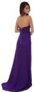 Strapless Long Bridesmaid Dress with Ruffled Side Slit  back in Purple